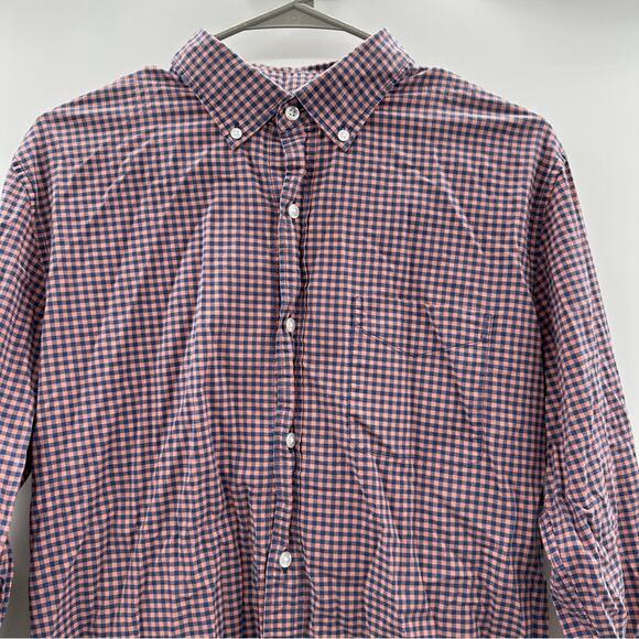 Bonobos Slim Fit Pink & Blue Check Long Sleeve Button Down Shirt Sz M - Picture 2 of 8